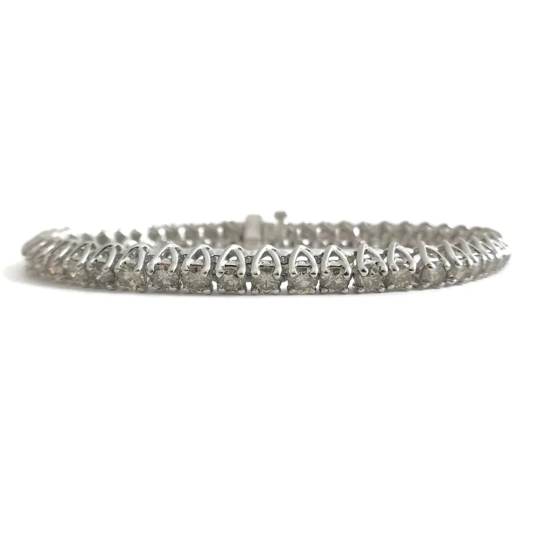 Round Diamond Tennis Bracelet 14K White Gold, 7 Inches, 7.20 CTW, 18.35 Grams