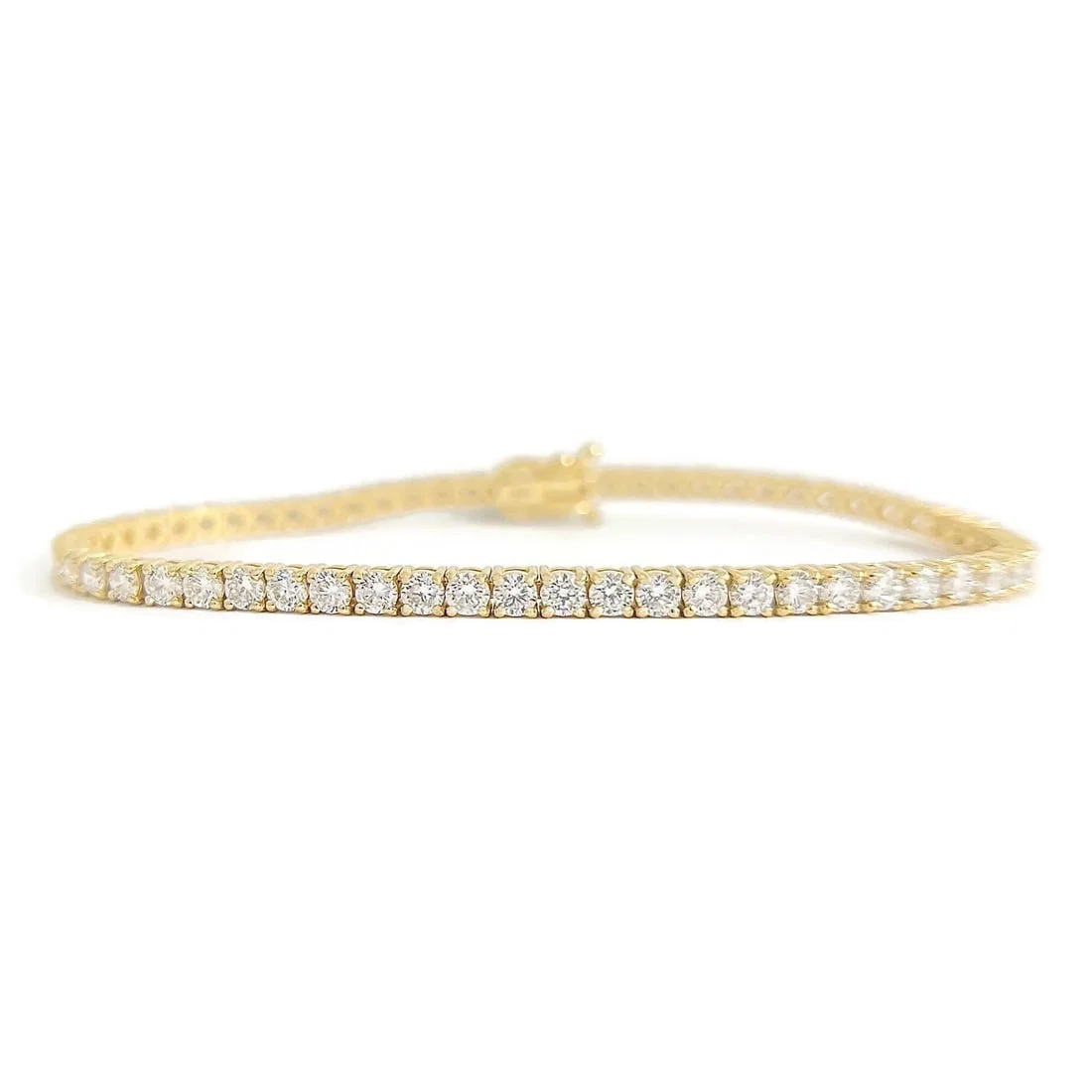 Round Lab-Created Diamond Tennis Bracelet 14K Yellow Gold, 7 Inches, 5.12 CTW