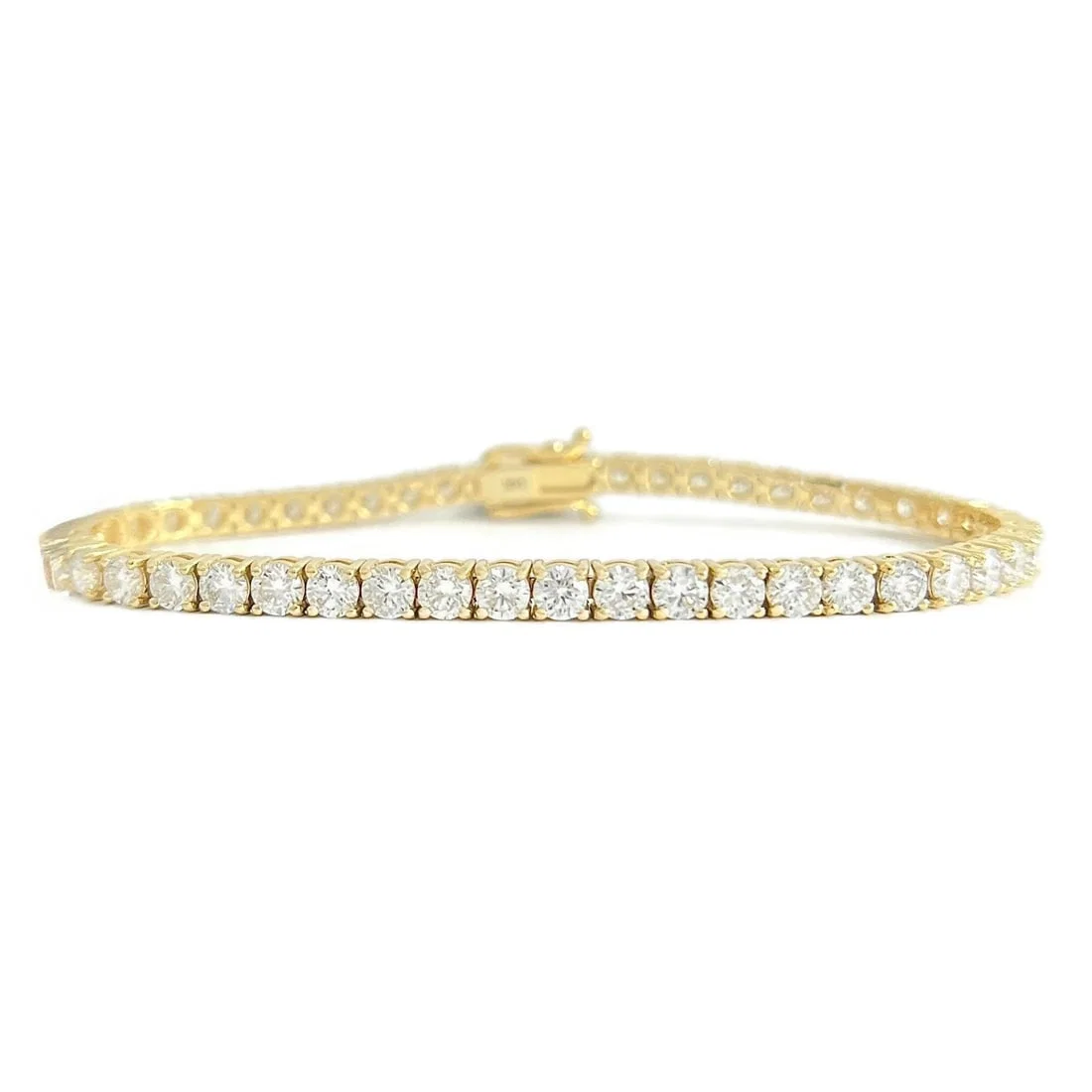 Round Lab-Created Diamond Tennis Bracelet 14K Yellow Gold, 7 Inches, 8.07 CTW