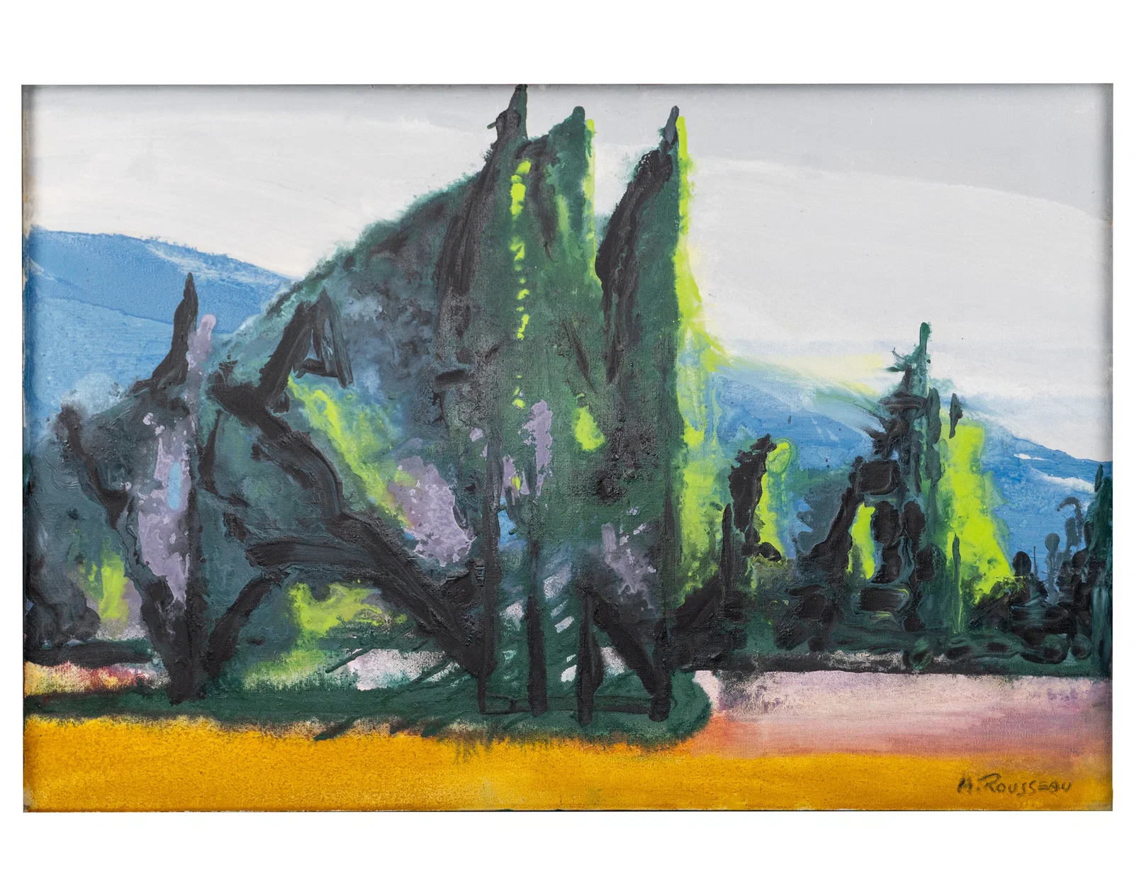 Rousseau, Albert - Lush green forest and blue sky