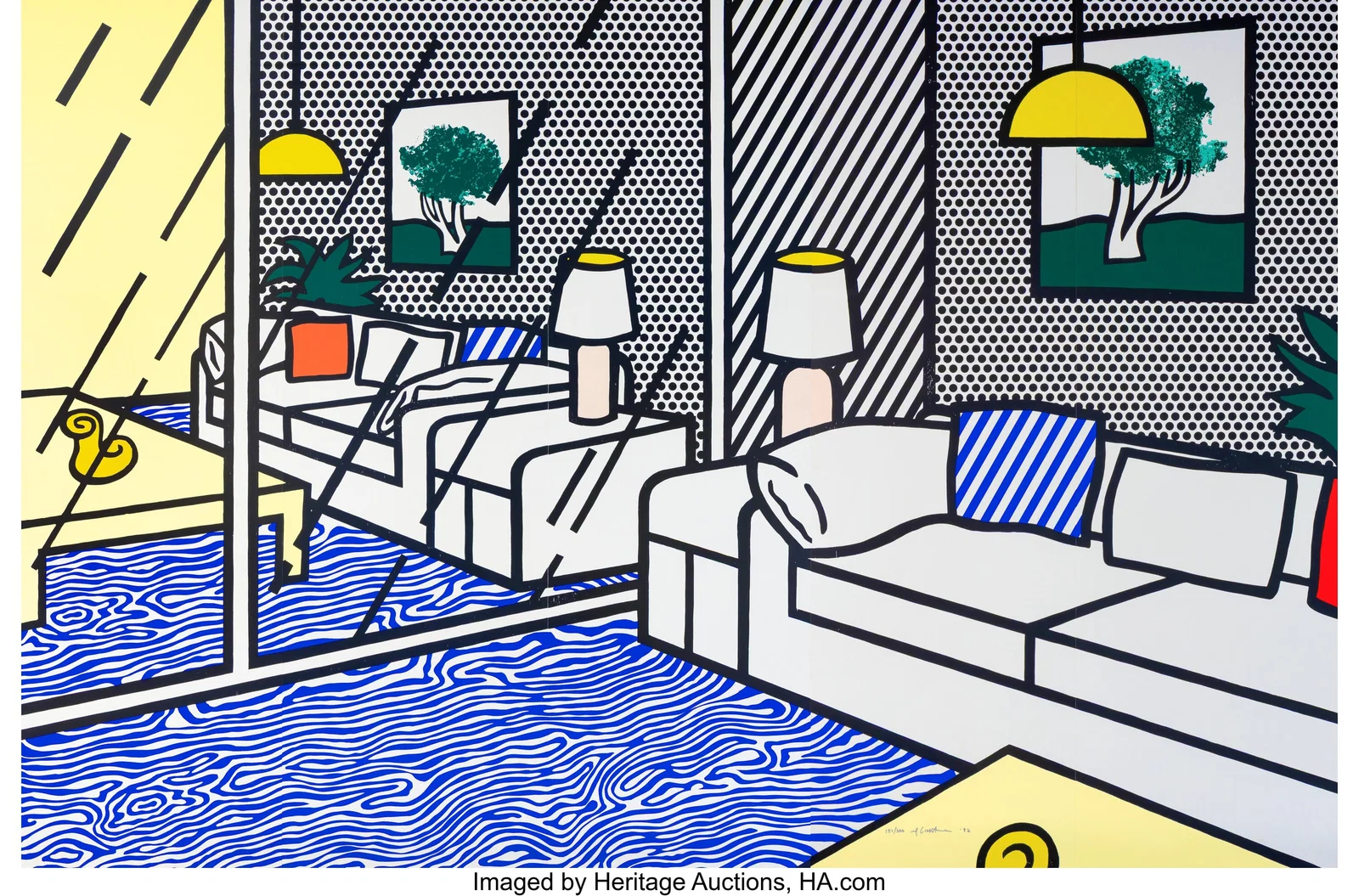 Roy Lichtenstein (1923-1997) Wallpaper with Blue
