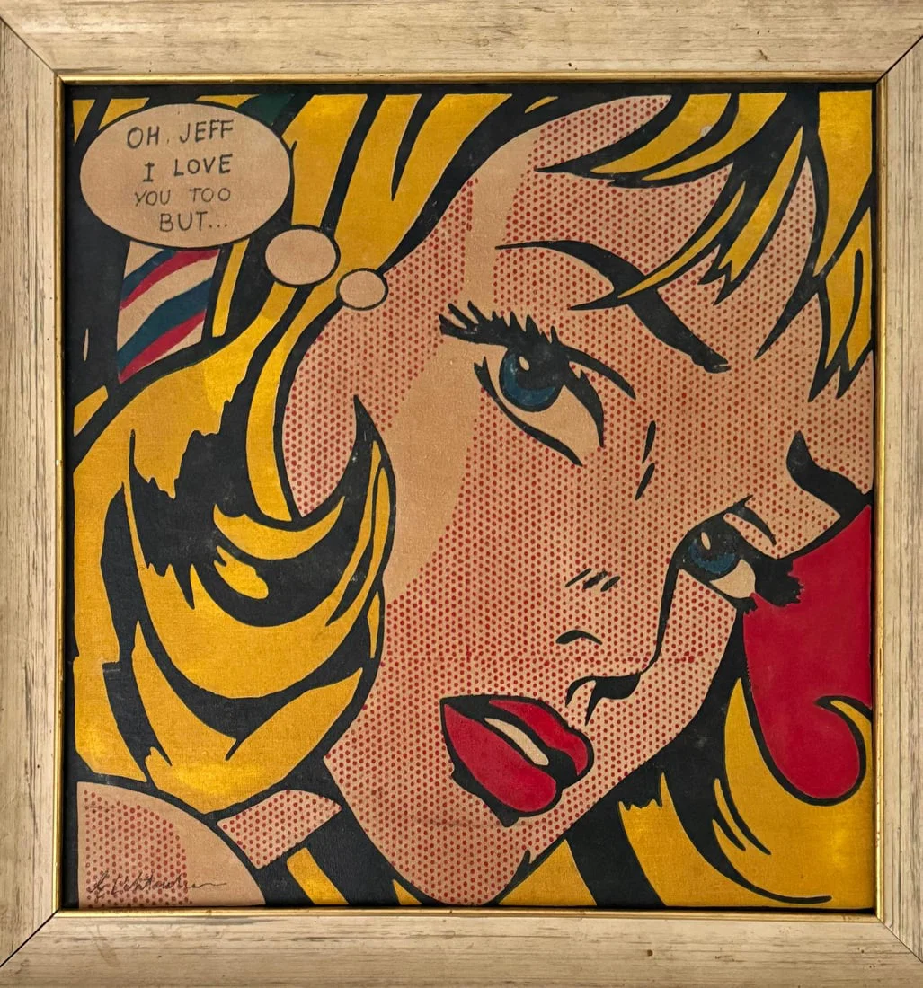 Roy Lichtenstein (American 1923-1994) oil painting on canvas attributed to Roy Lichtenstein