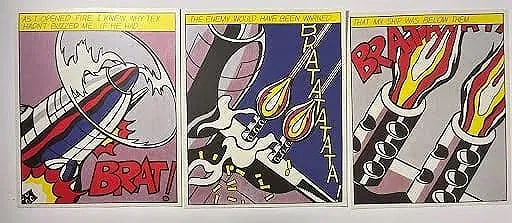 Roy Lichtenstein As I Opened Fire triptych, lithograph pencil signed