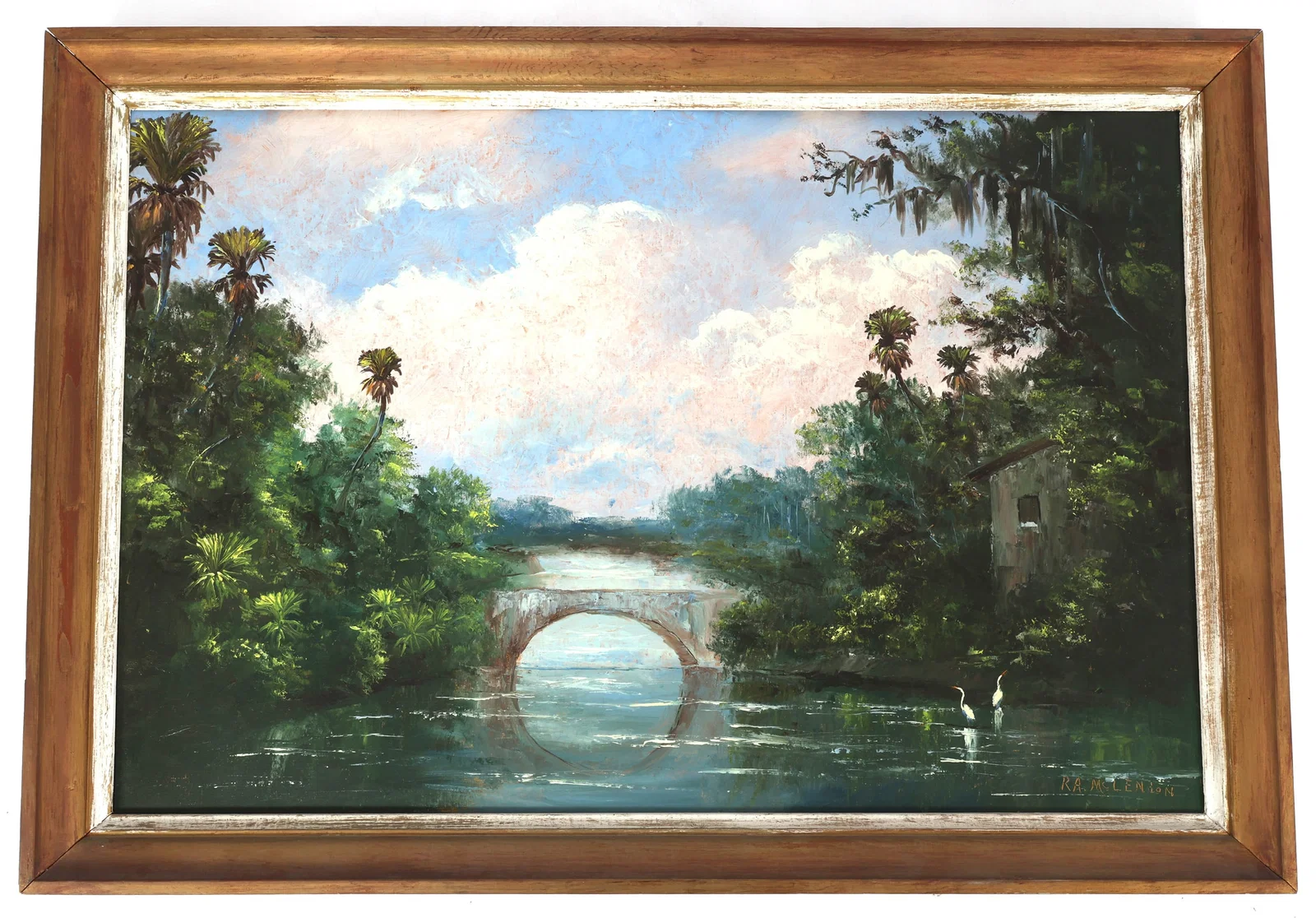 ROY MCLENDON FLORIDA HIGHWAYMEN PAINTING BRIDGE SCENE