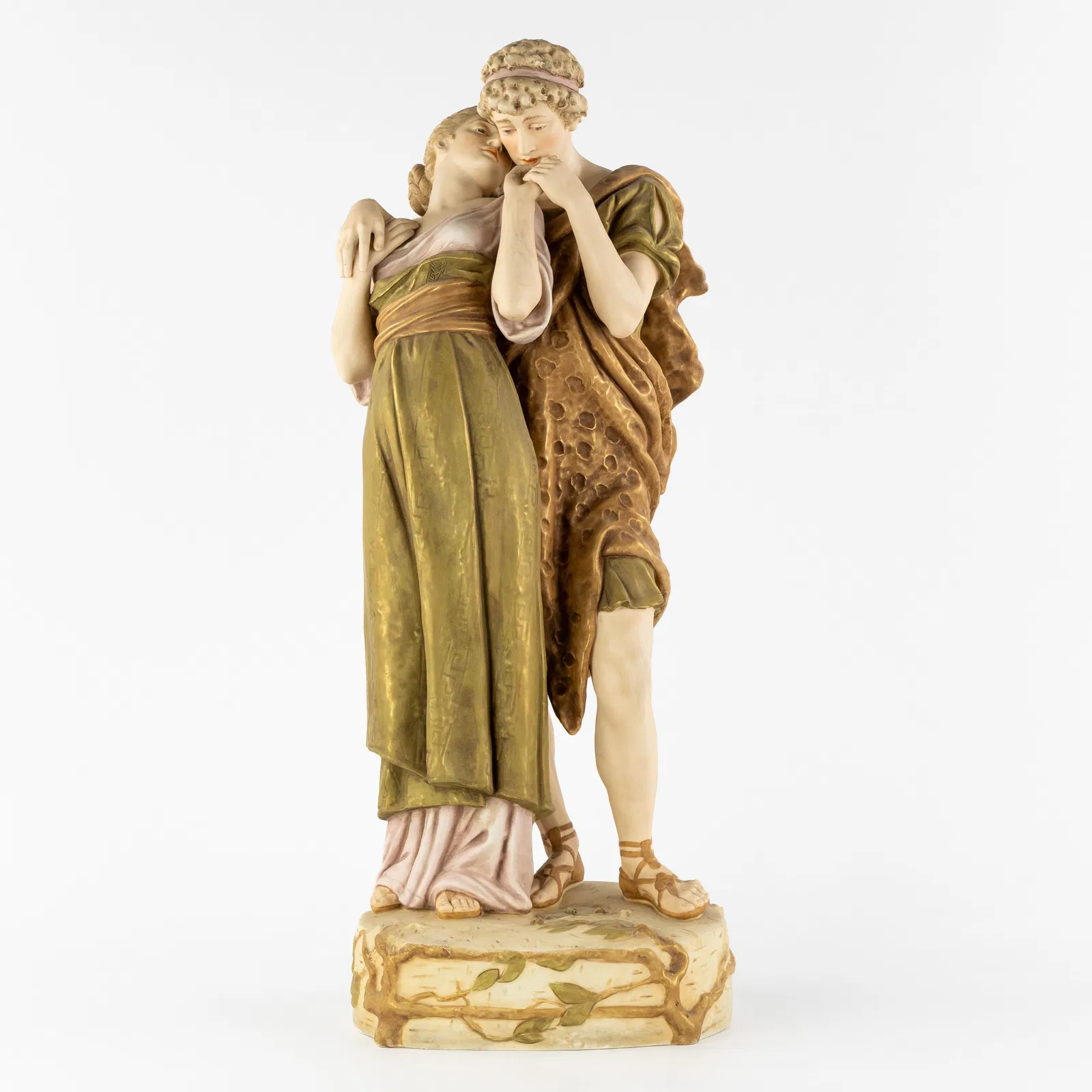 Royal Dux, a large figurative group of a Romantic Couple, 20th C.