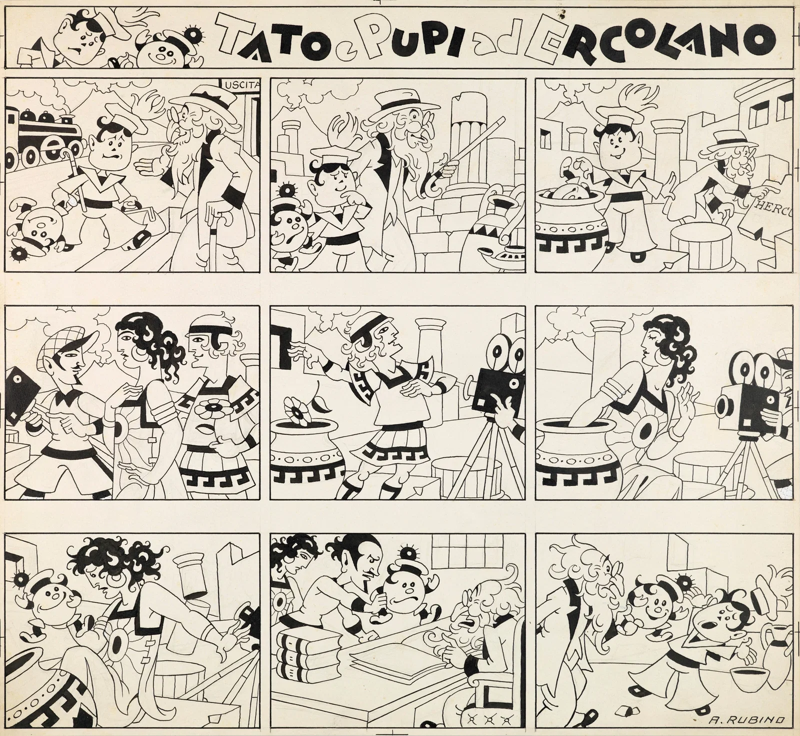 Rubino Antonio - "Tato e Pupi ad Ercolano", 1930