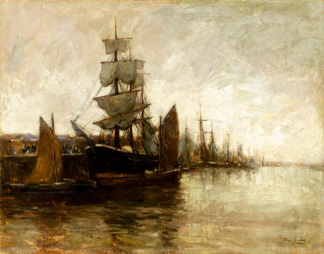 Rudolph Guba (Germany,US,1884-1950) oil painting