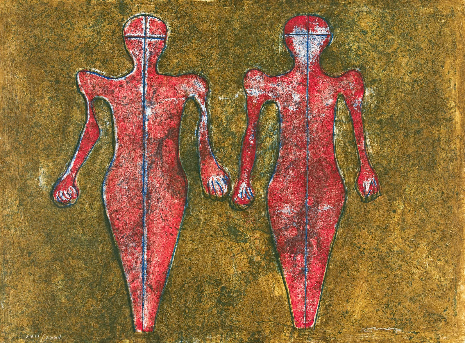 Rufino Tamayo (1899-1991), Dos Figuras,1976.
