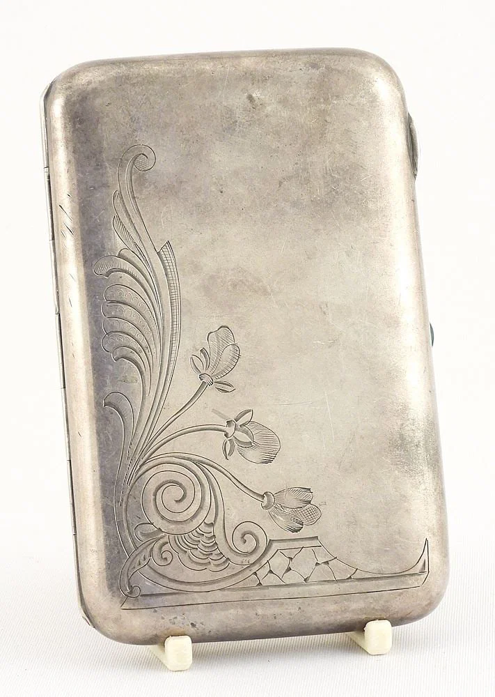 Russian 84 Zlotnick Silver Cigarette Case, Marked.