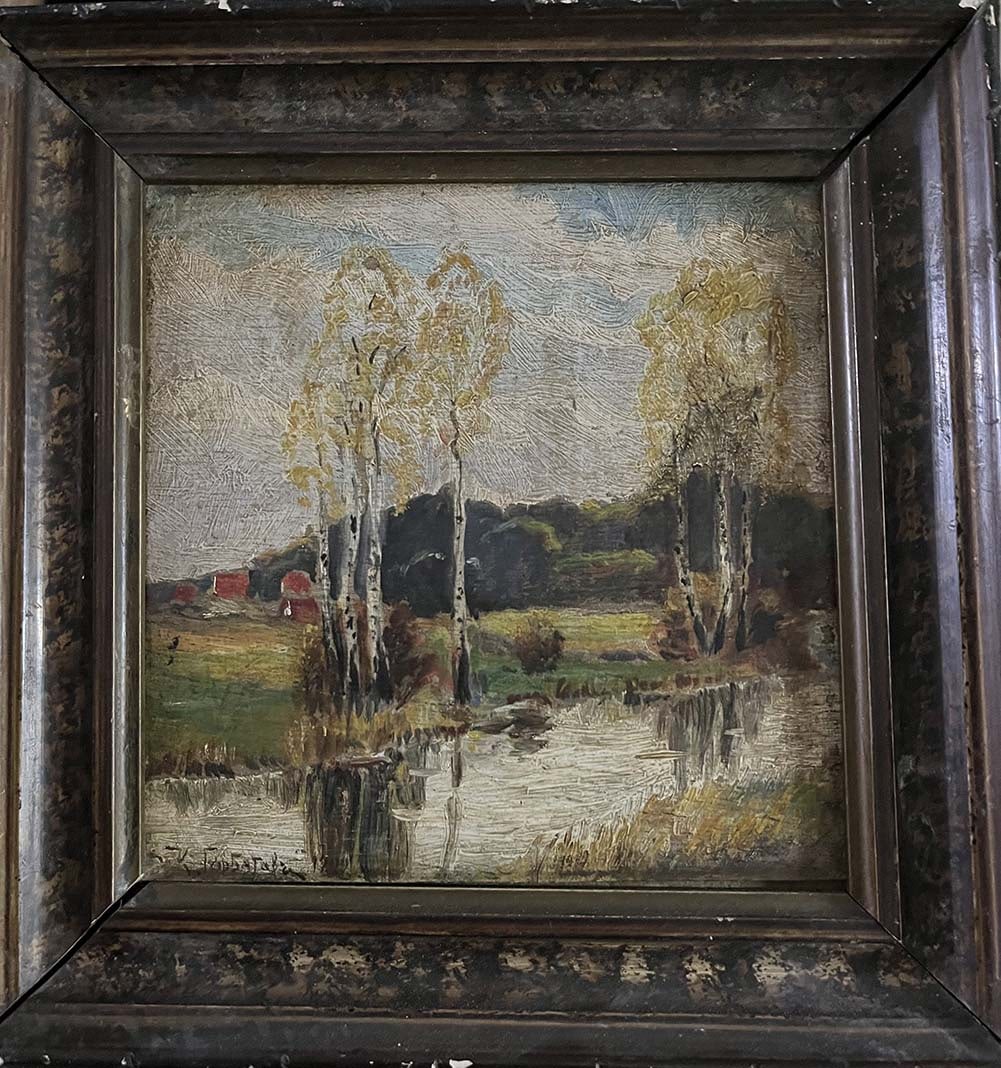 Russian artist illegible name Oil on Wood