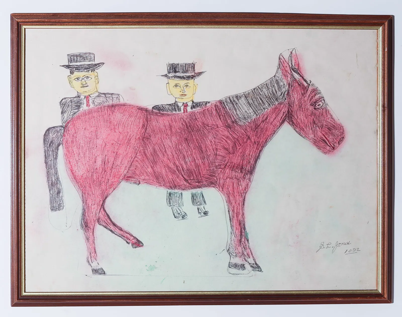 S.L. Jones (1901-1997) Mixed Media Folk Art