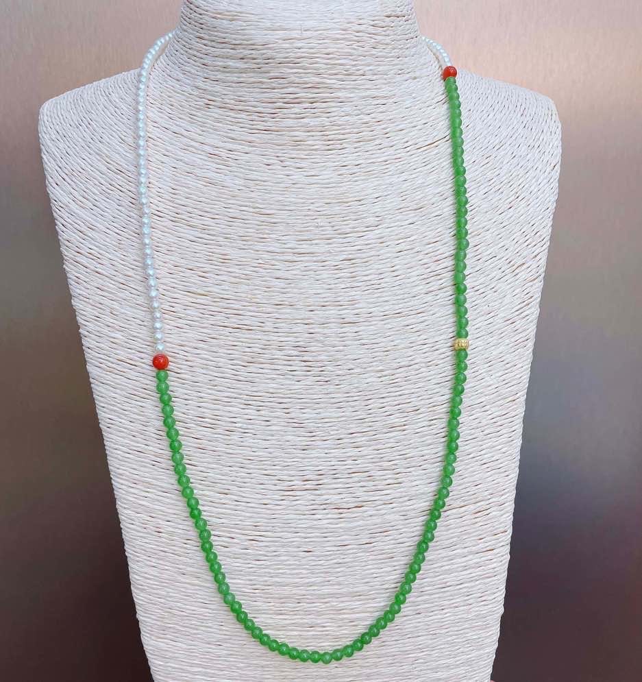 S925 silver natural Hetian jade necklace
