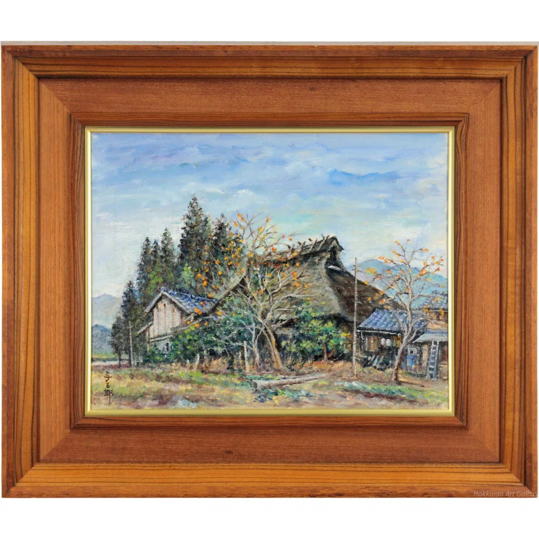 Sabur Hayashi, "Late Autumn in Sasayama (Hyogo Prefecture)" Oil Painting