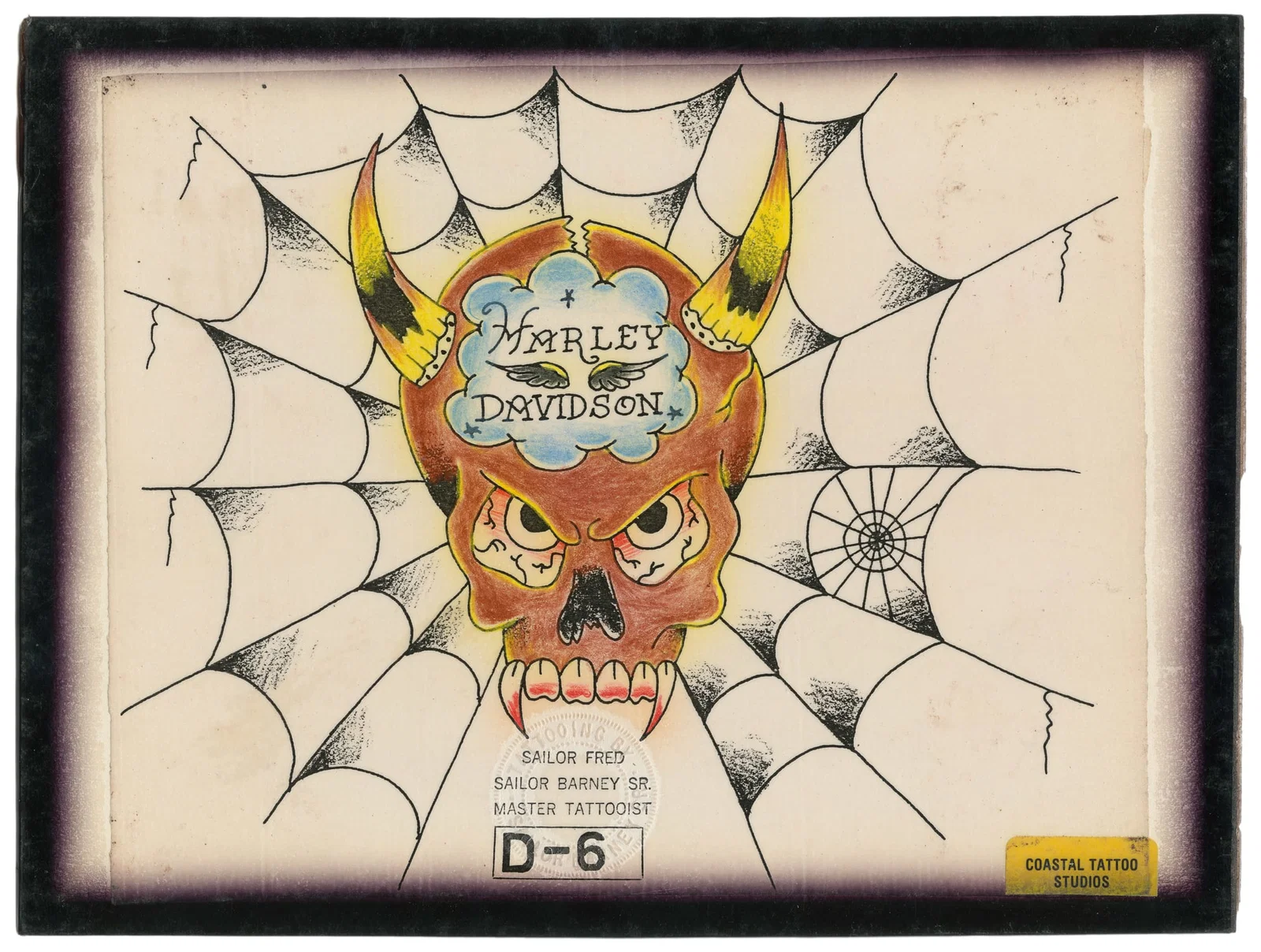 Sailor Barney Single Harley Davidson Flash Design. Coastal Tattoo Studios