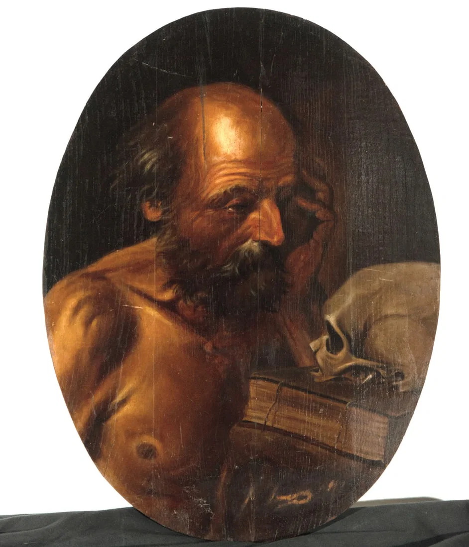 Saint Jerome in his study, 19th century Italian school