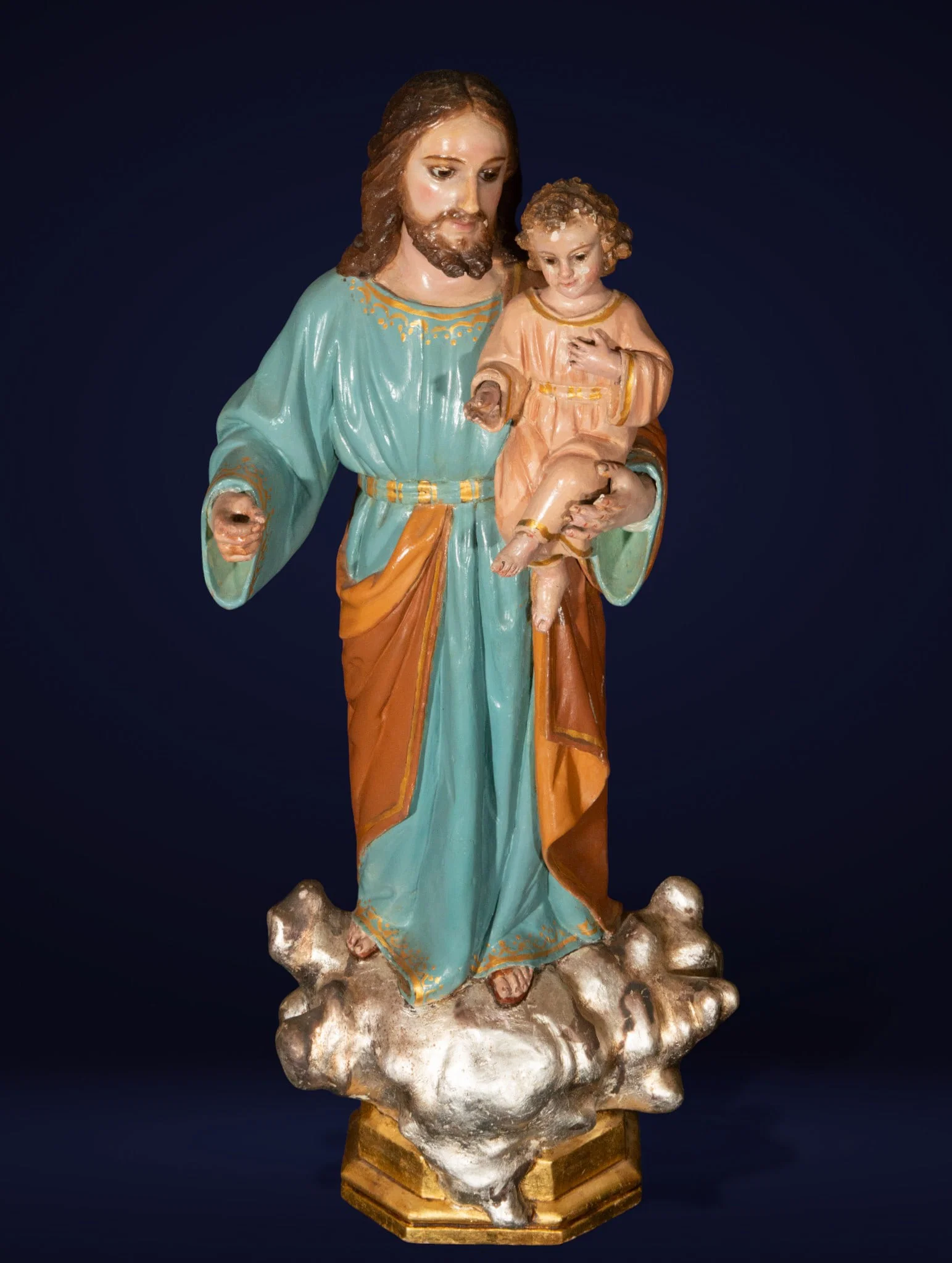 Saint Joseph with the Child. Spanish School. 19th Century.