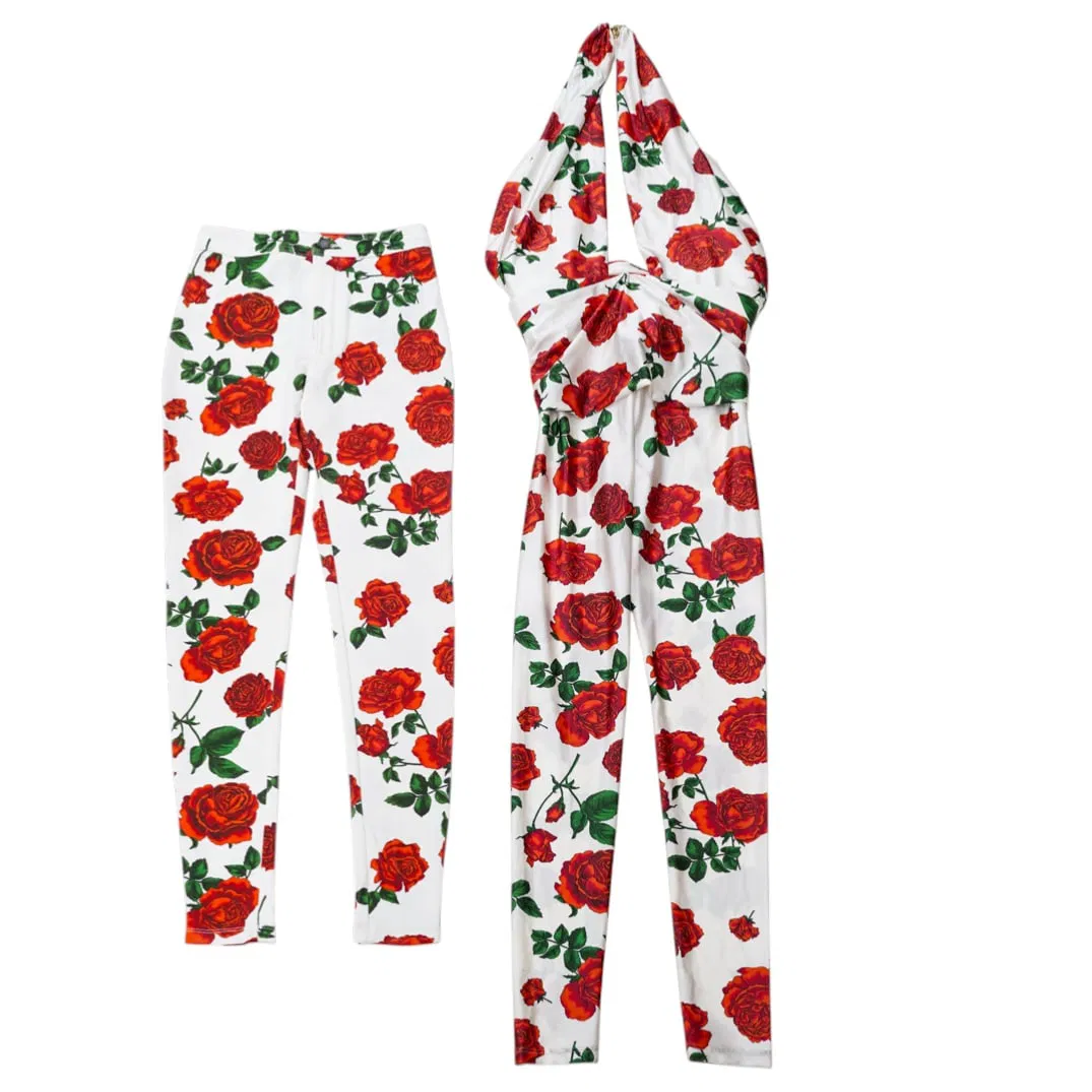 Saint Laurent "Craie Rouge" Rose Trousers & Jumpsuit