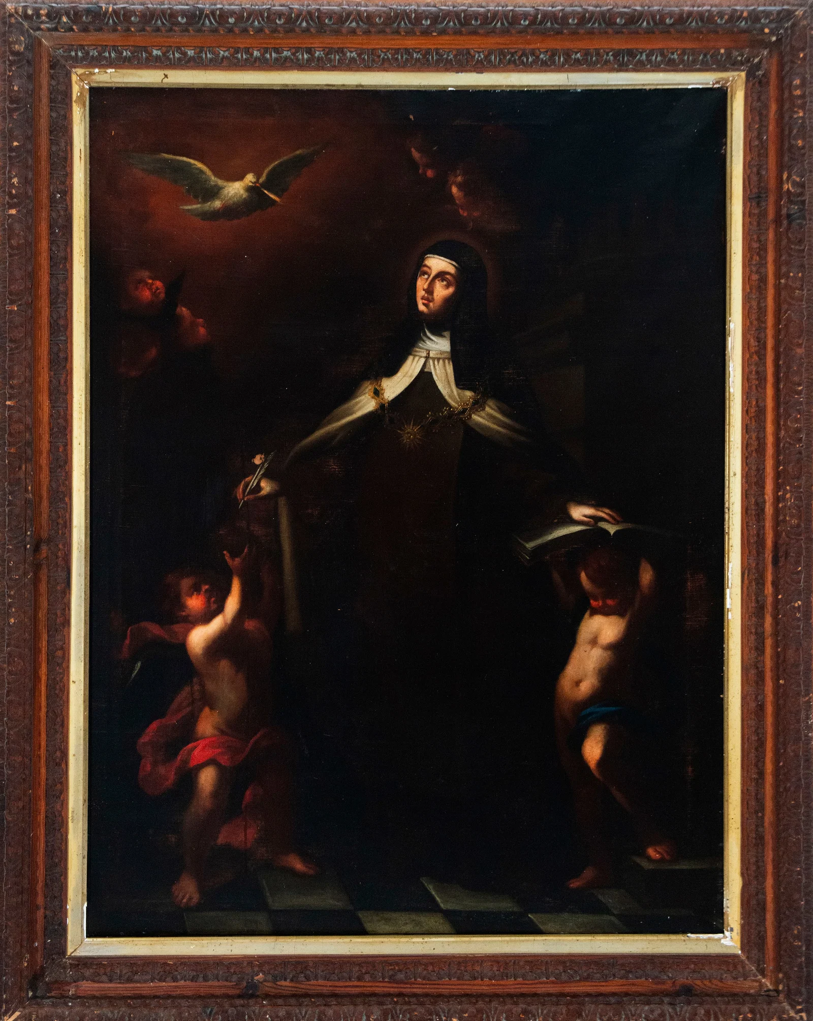 Saint Teresa in ecstasy. Hispanic American Baroque school. 18th century.