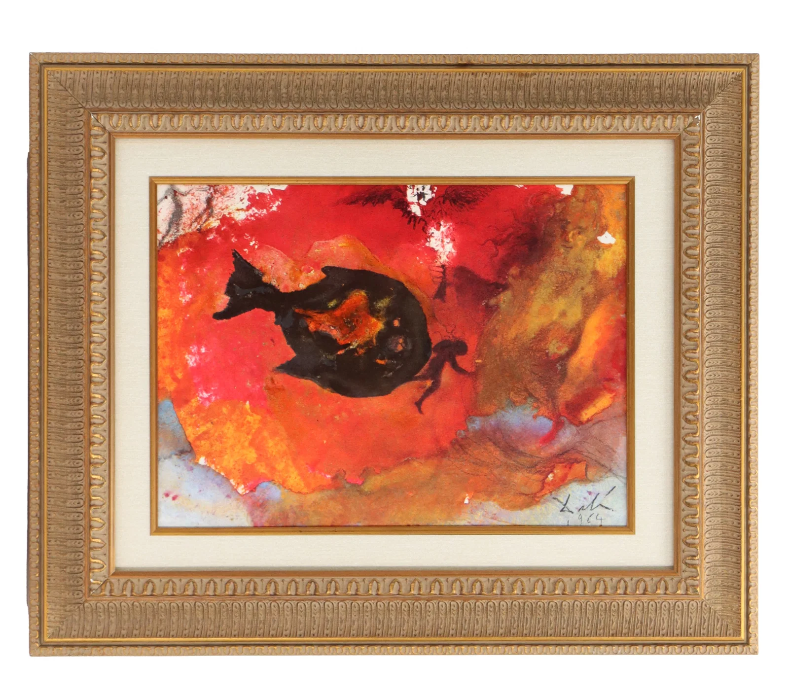 Salvador Dali (1904-1989) Spanish, Original Mixed Media Color Lithograph "Biblia Sacra: Ionas in