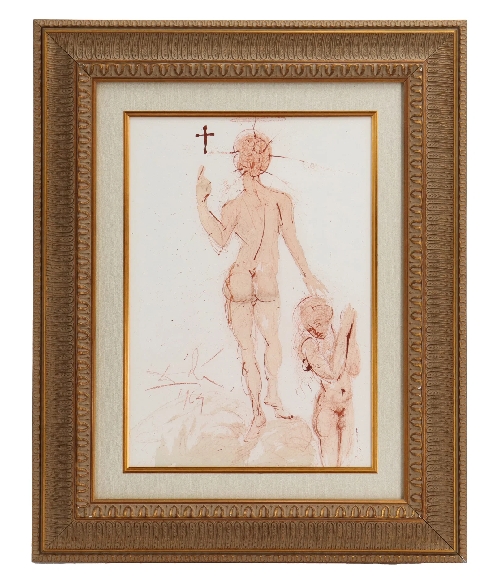 Salvador Dali (1904-1989) Spanish, Original Mixed Media Lithograph "Asperges Me Hyssope et Mundabor"