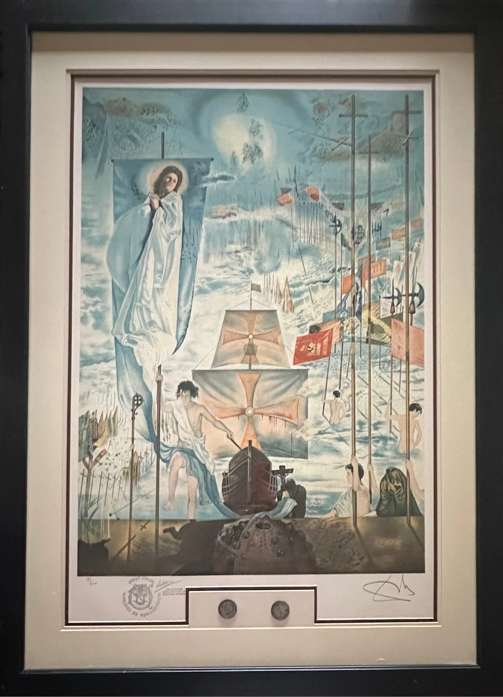Salvador Dali Discovery of America Lithograph Limited Edition Hand signed and numbered.