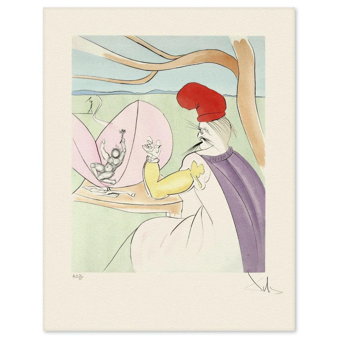 Salvador Dali- Etching "Momotaro"