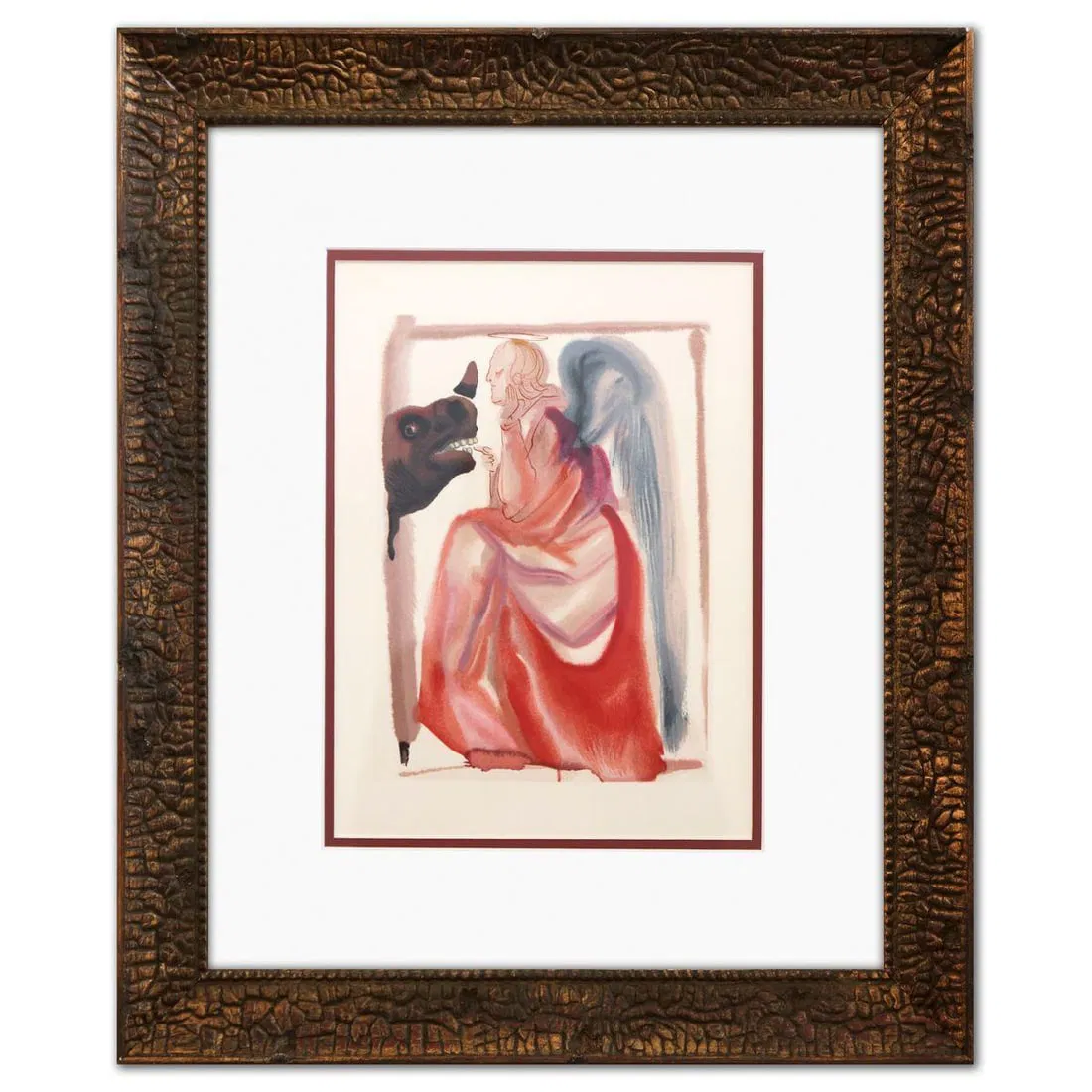Salvador Dali- Original Color Woodcut on B.F.K. Rives Paper "Paradise 6"