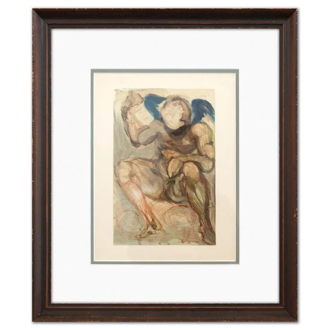 Salvador Dali- Original Color Woodcut on B.F.K. Rives Paper "Purgatory 15"