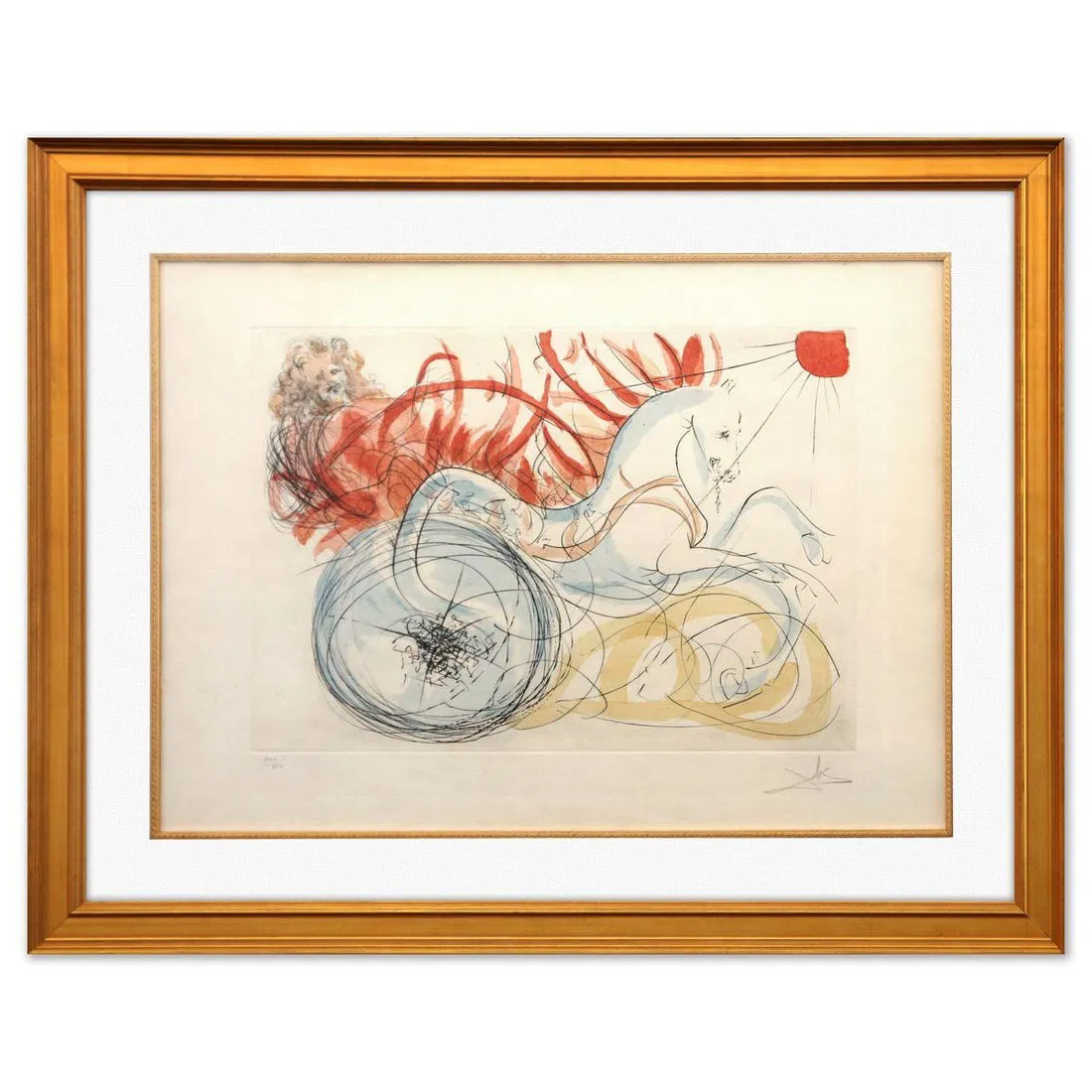 Salvador Dali- Original Lithograph "Elijah and the Chariot"