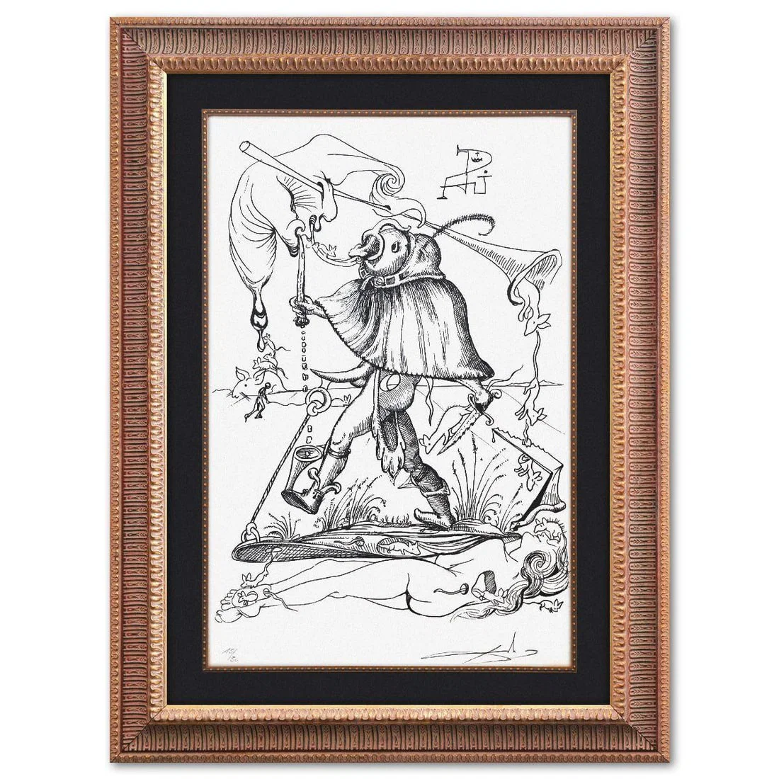 Salvador Dali- Original Lithograph from Gouache and Collage "Les Songes Drolatiques de Pantagruel"