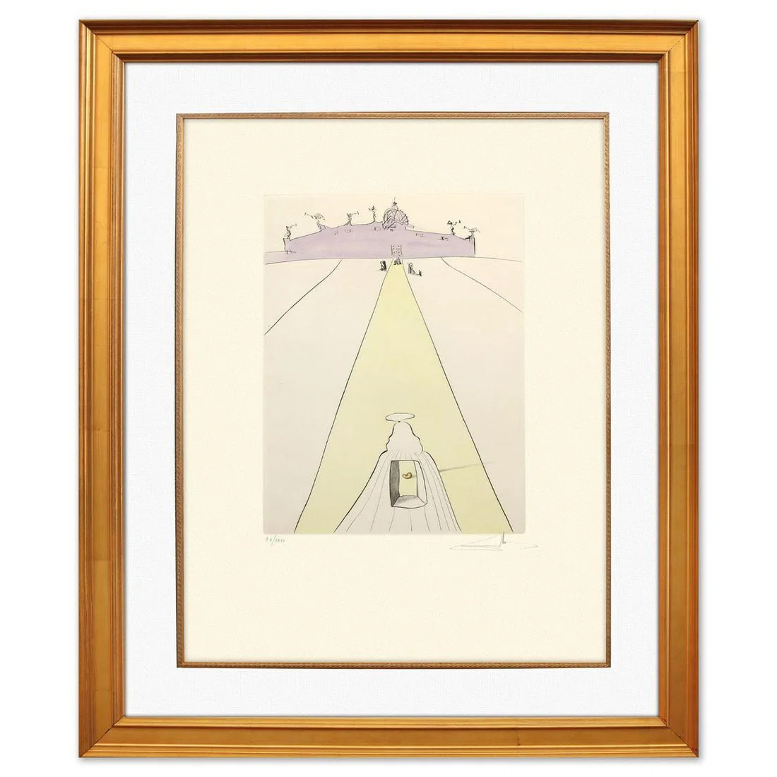 Salvador Dali- Original Lithograph "God, Time, Space and the Pope"