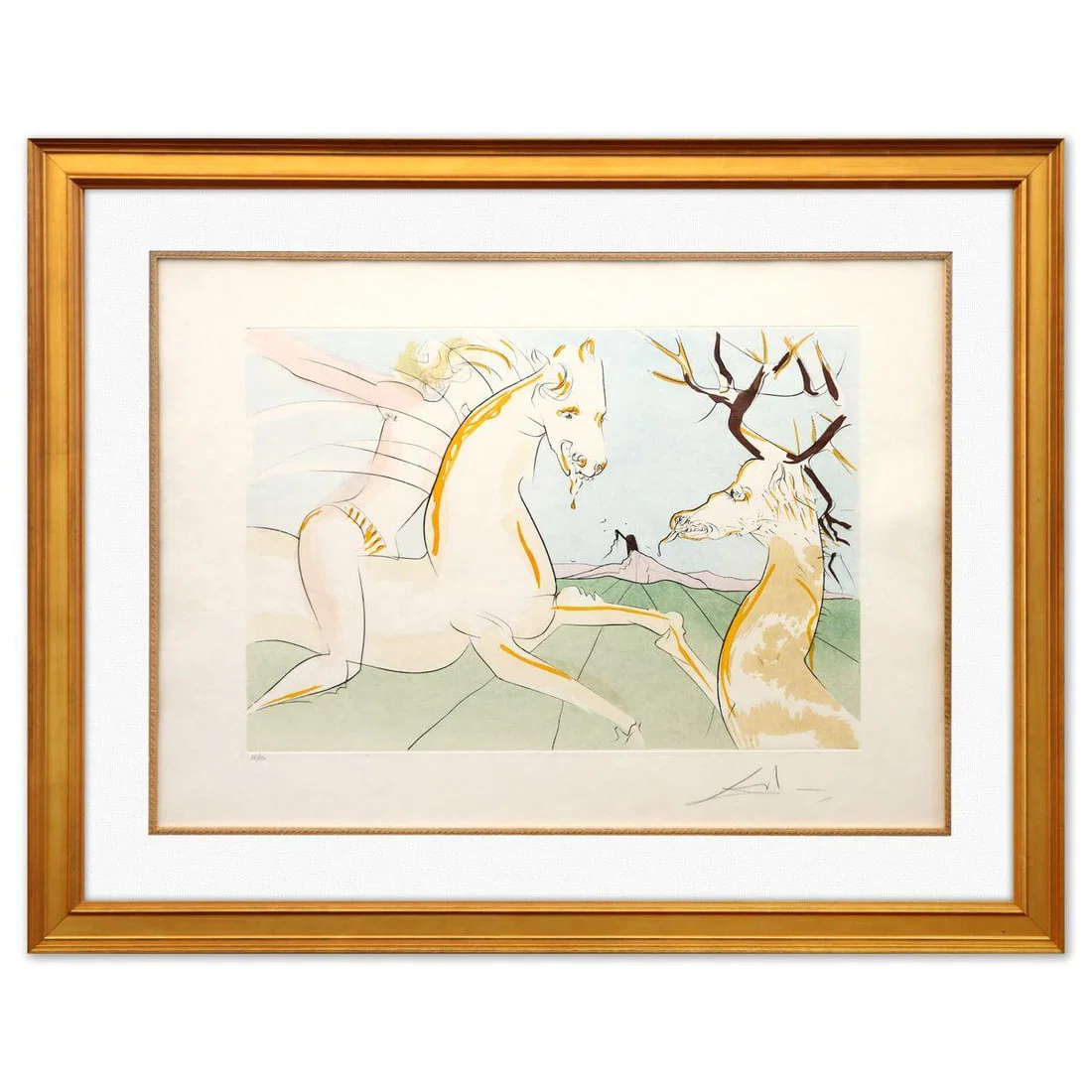 Salvador Dali- Original Lithograph "Le Cavalier et le Cerf"