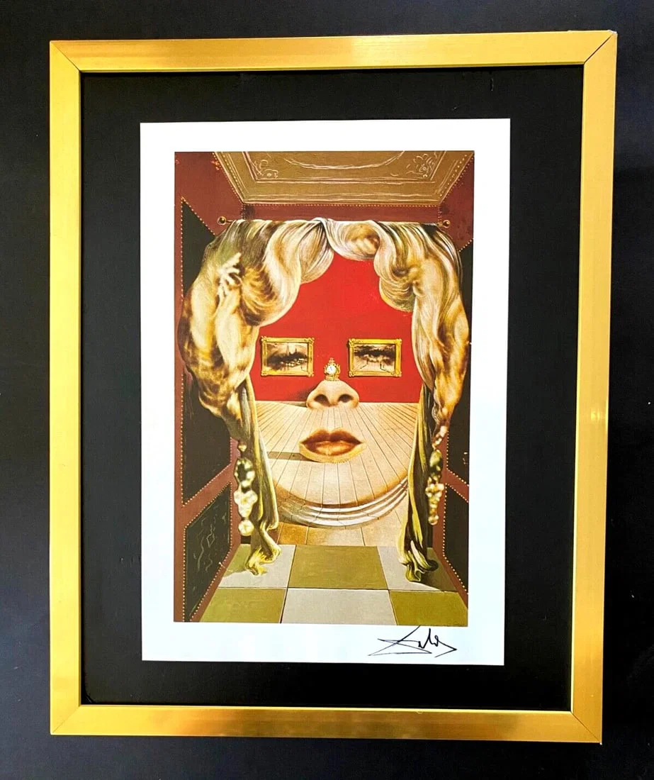 SALVADOR DALI + SIGNED PRINT FROM 1970 + WITH NEW FRAME