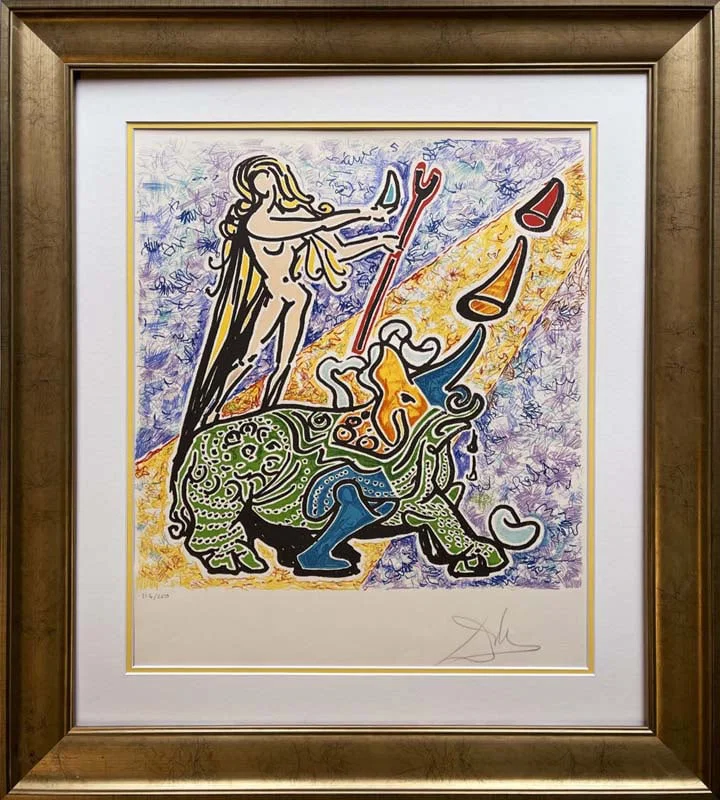 Salvador Dali (Spanish 1904-1989) Rhinoceros Le Jungle Humane Suite 1976 Original Lithograph Limited