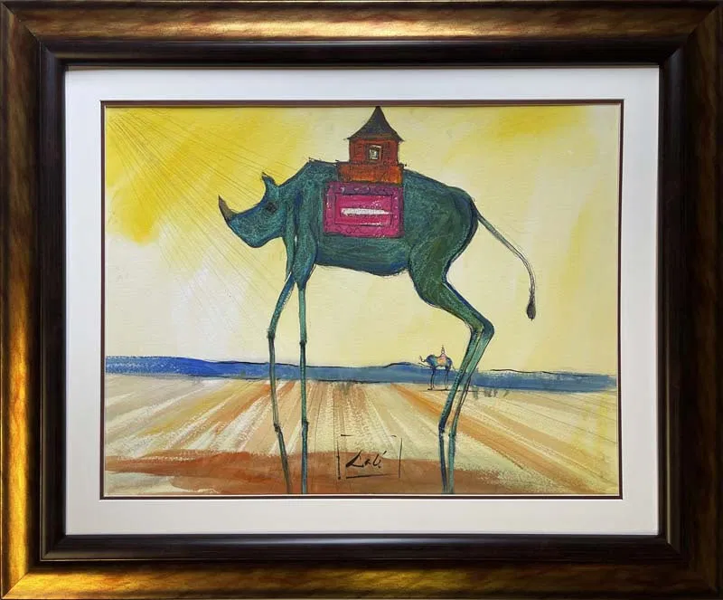 Salvador Dali (Spanish 1904-1989) Watercolor and Ink on archival Arches paper in the style of