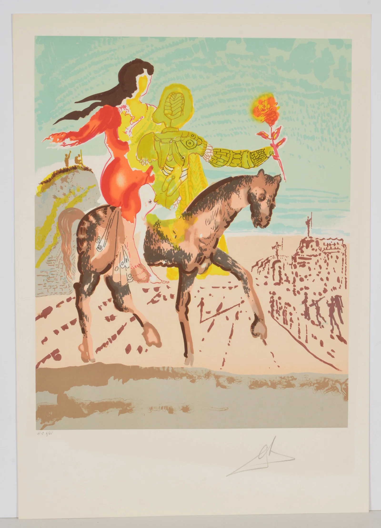 Salvador Dali. "The Messiah". Lithograph on Arches paper. Atelier Dumas Inc, New York blind stamp