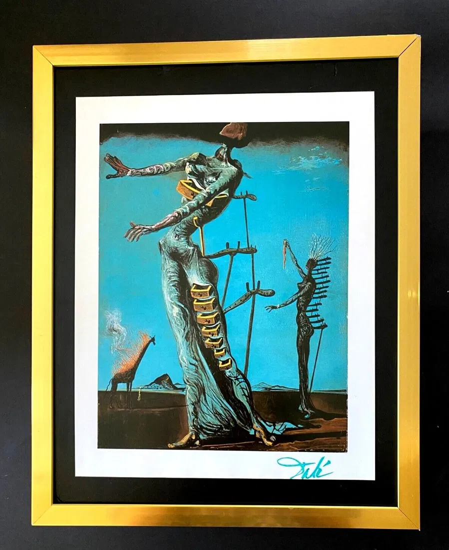 SALVADOR DALI | Vintage 1970 Signed | Framed Offset Lithograph in New Frame