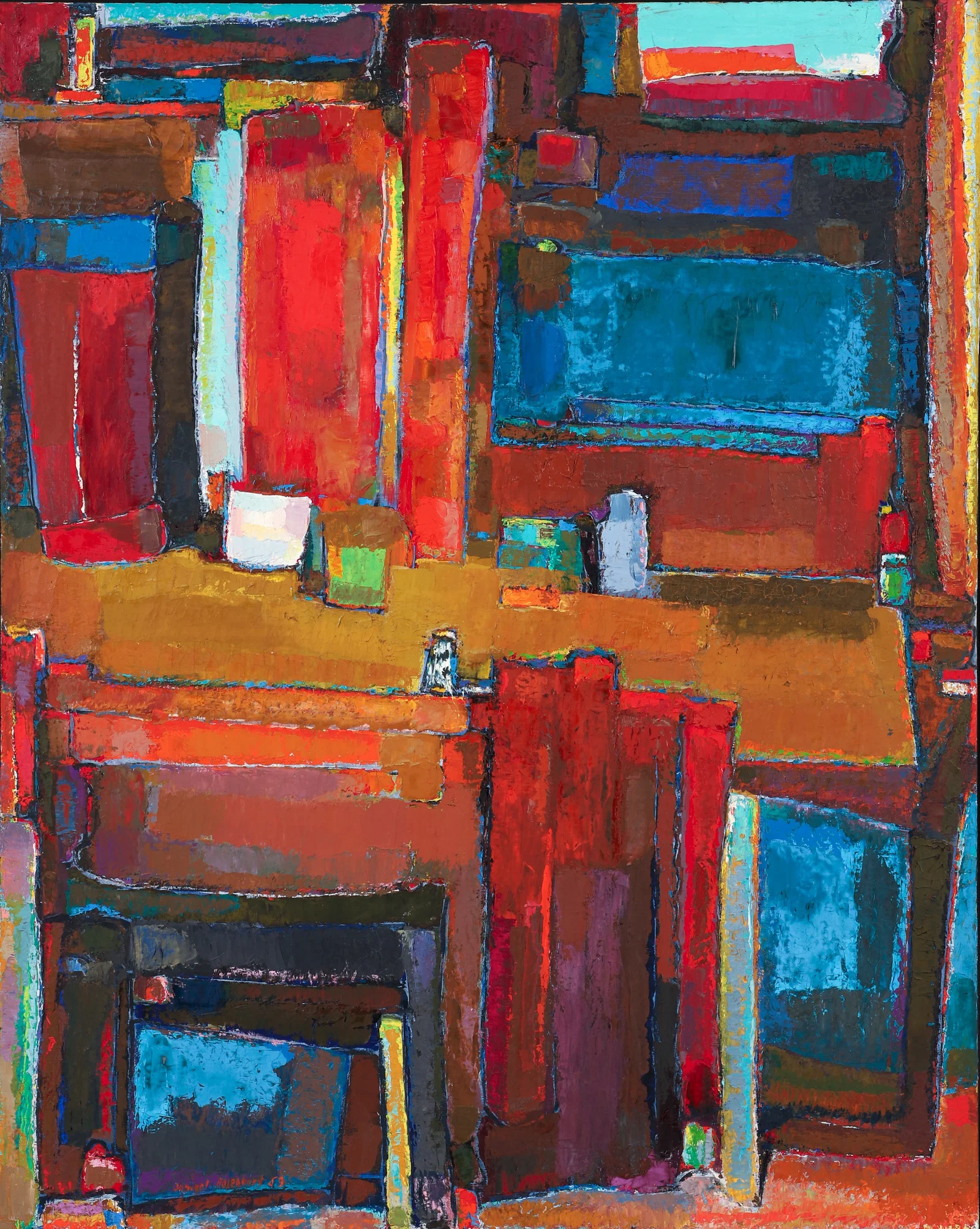 Sam Rosenberg Seminal 1959 Abstraction Composition