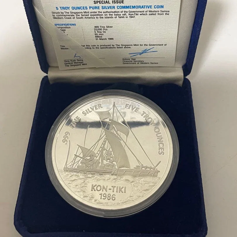 Samoa Contoqui Silver Coin, 1986