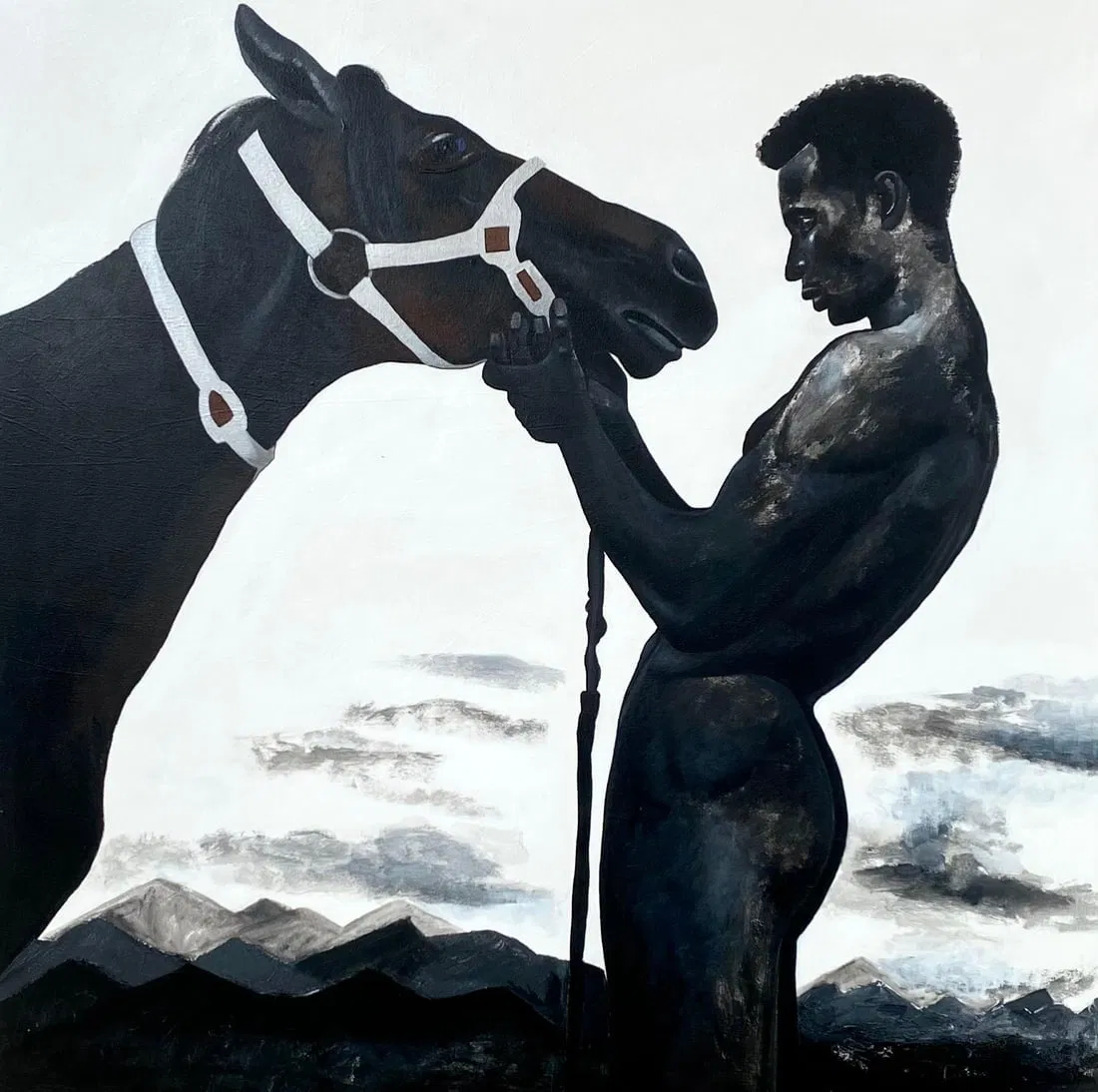 Samson Toba, Relentless - 21st Century, Contemporary, Figurative Portrait, Horse, Cowboy, Man, 2024