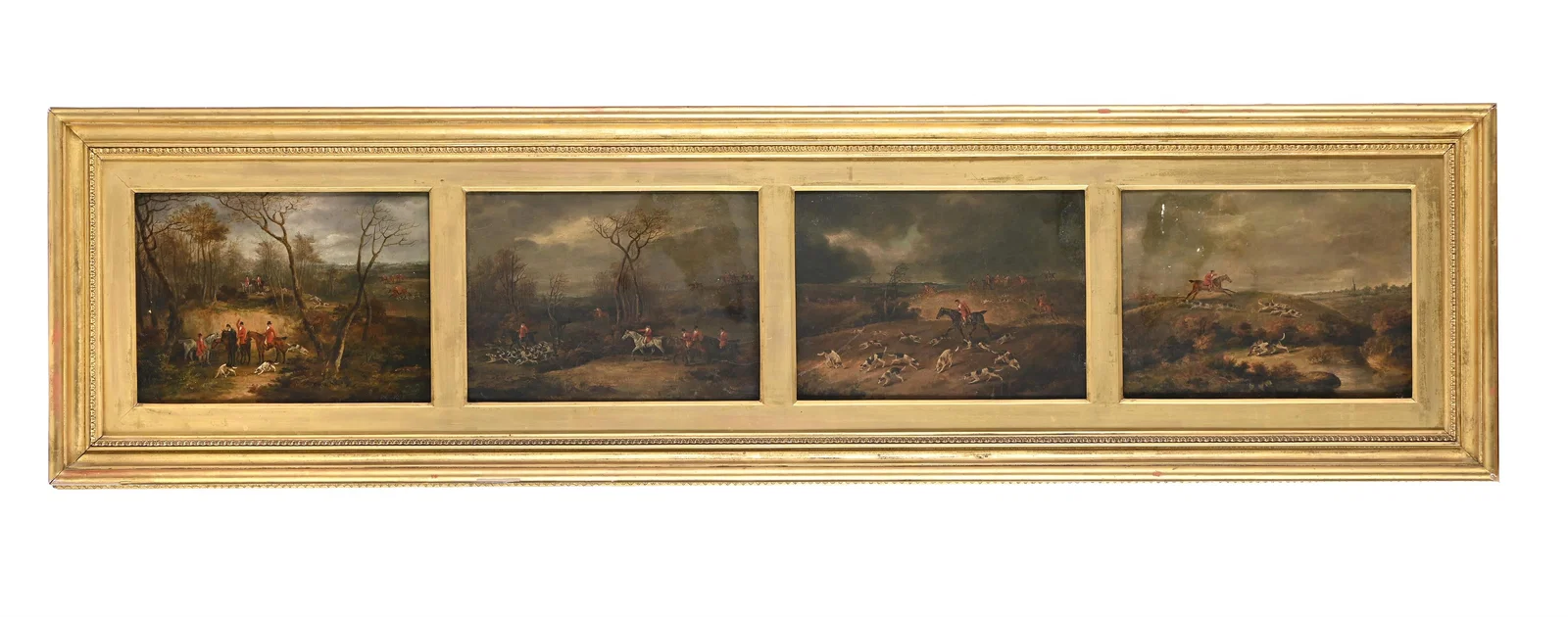 SAMUEL HENRY ALKEN (BRITISH 1810-1894), A SET OF FOUR HUNTING SCENES, FRAMED AS ONE (4)