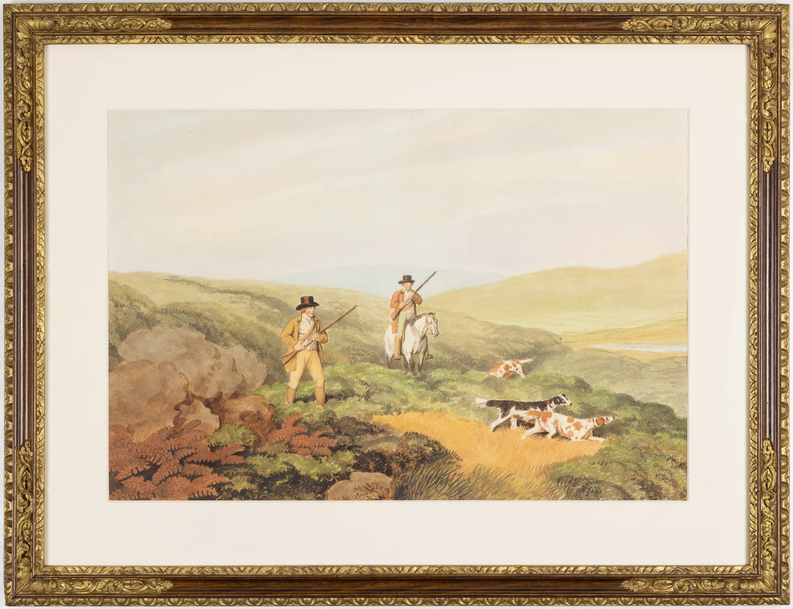 Samuel Howitt Original Watercolor for Edward Orme's British Field Sports - Grouse Shooting
