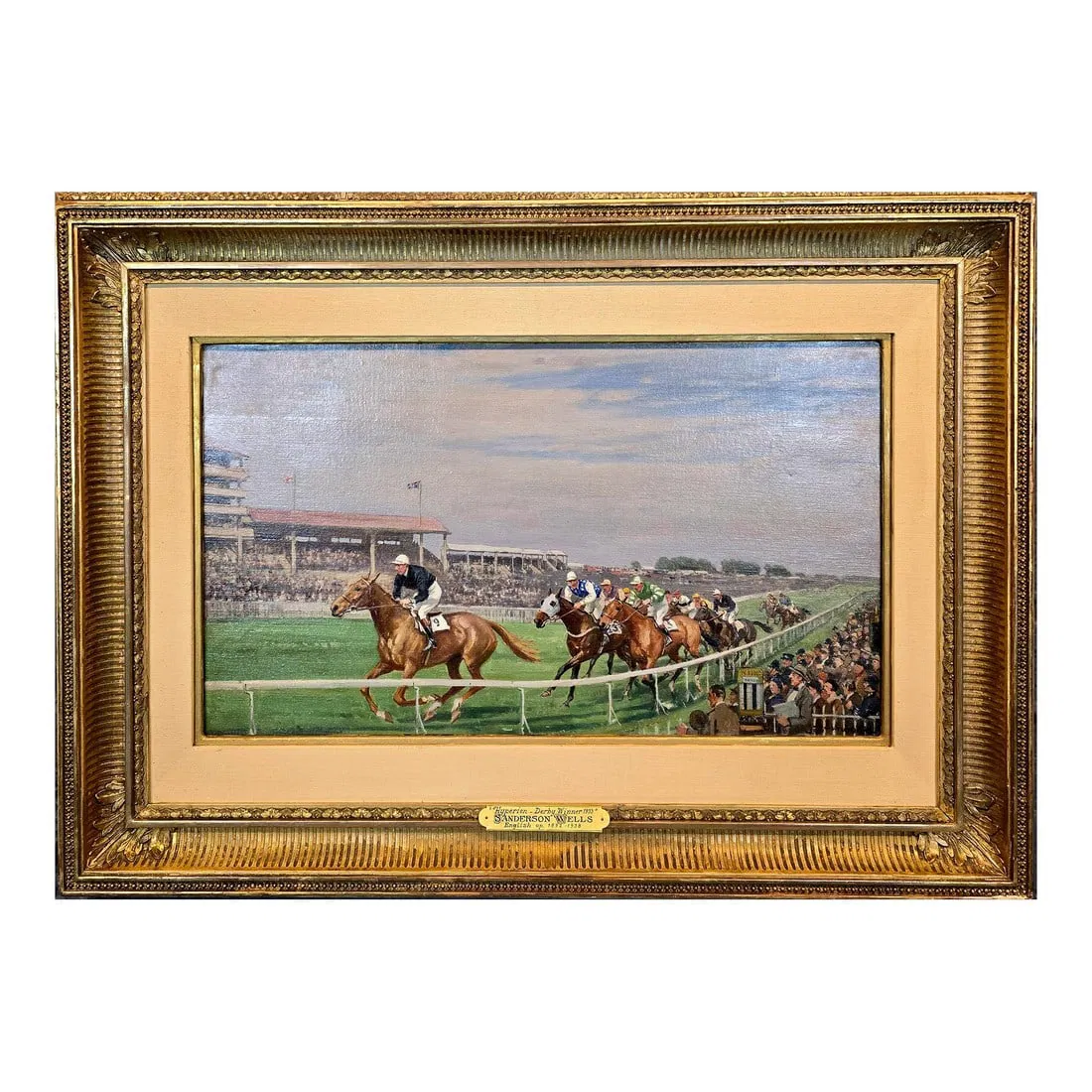 Sanderson Wells- Hyperium 1933 Epson Derby Horse Race Winner -Oil Painting