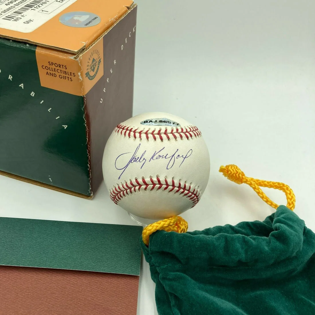 Sandy Koufax Autographed Major League Baseball with UDA COA