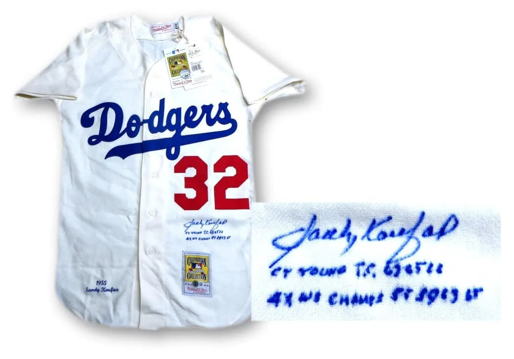 Sandy Koufax Signed Jersey Dodgers Cy Young 4X WS Champ Beckett Authenticated