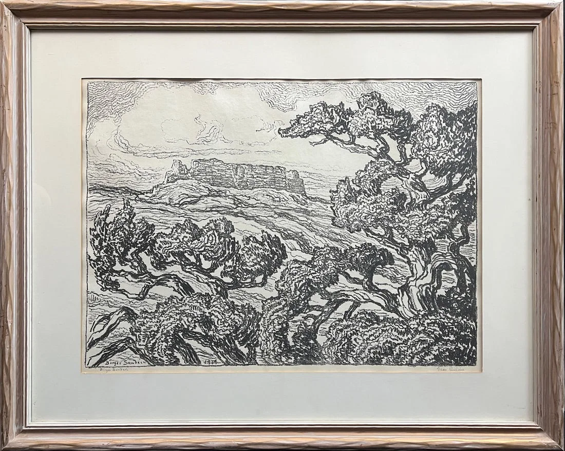 Sandzen, Birger (1871-1954) 1919 lithograph, Gran Quivira