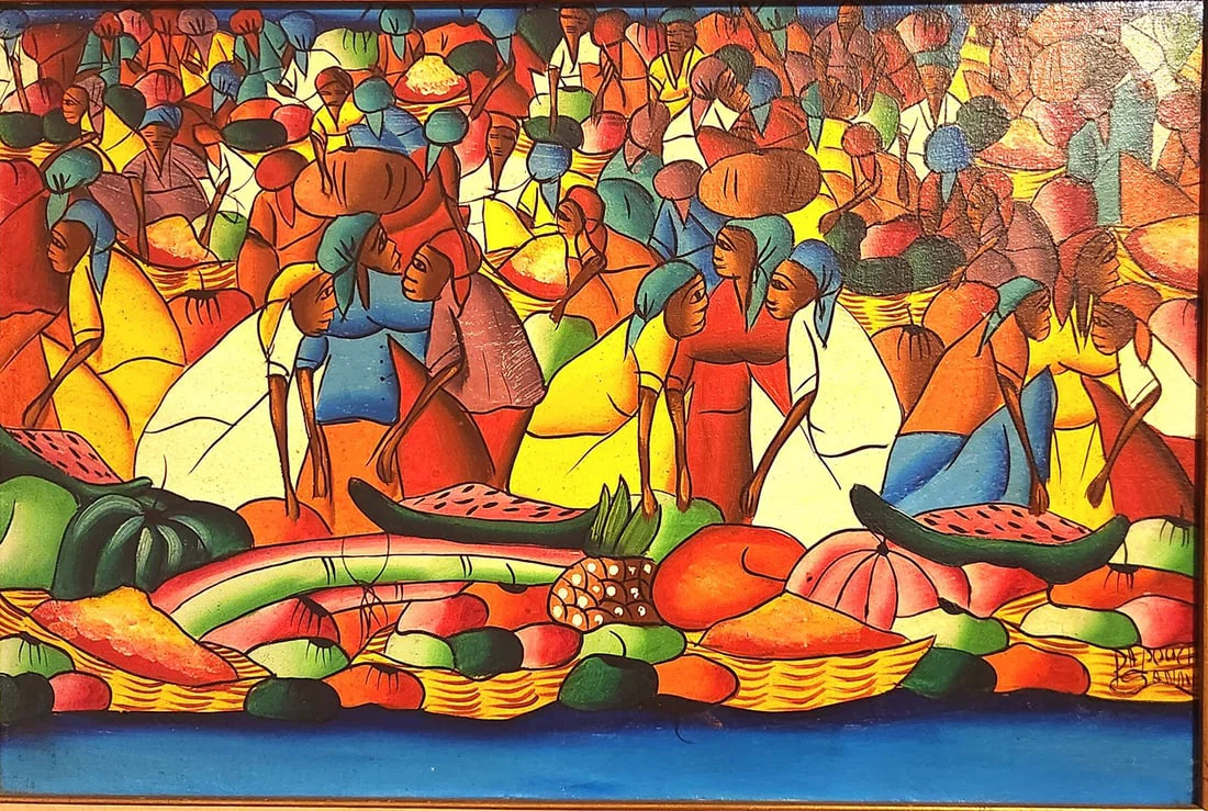 Sanon Roosevelt Oil painting on board Haitian
