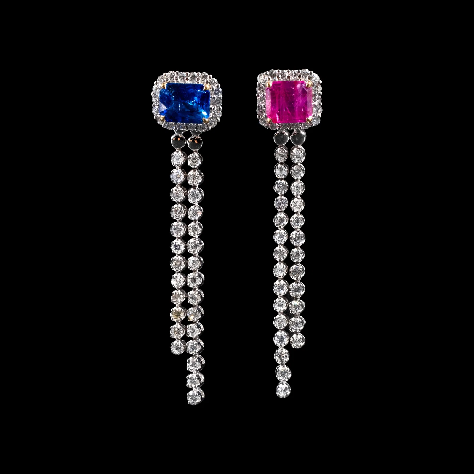 Sapphire and Diamond Earrings in 18k