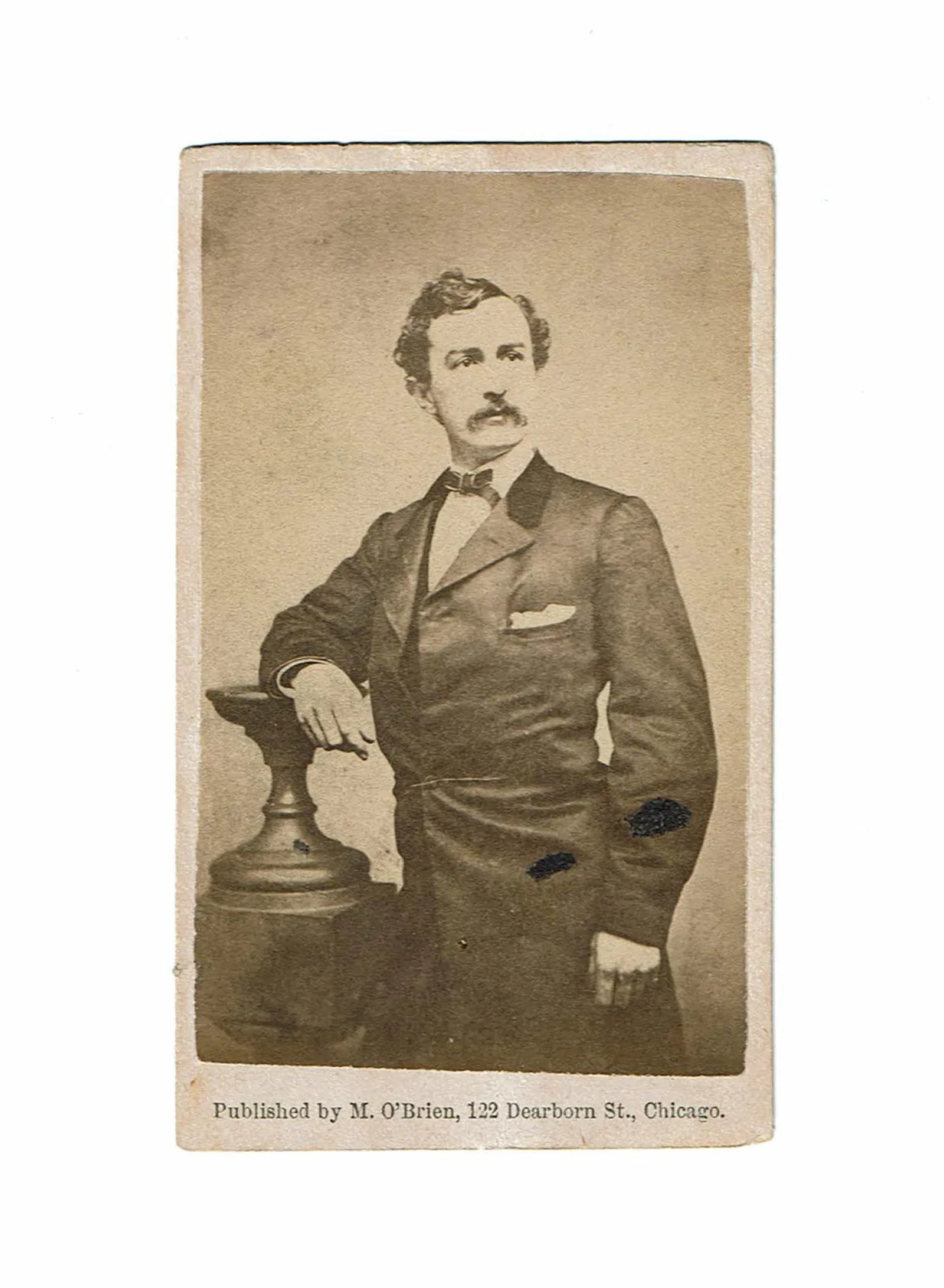 Scarce John Wilkes Booth CDV By M. O'Brien, Ex-The Rail Splitter