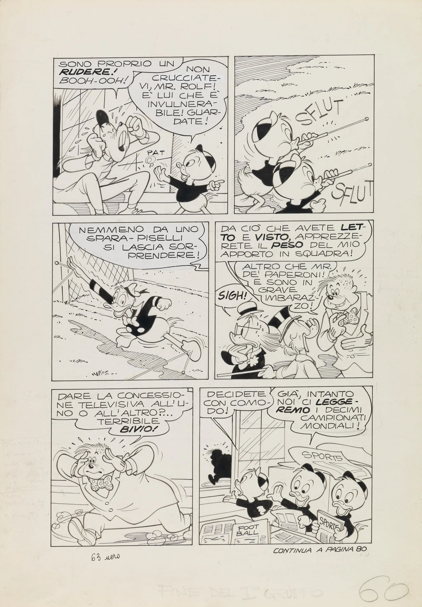 Scarpa Romano - "Paperino ai mondiali di calcio", 1974